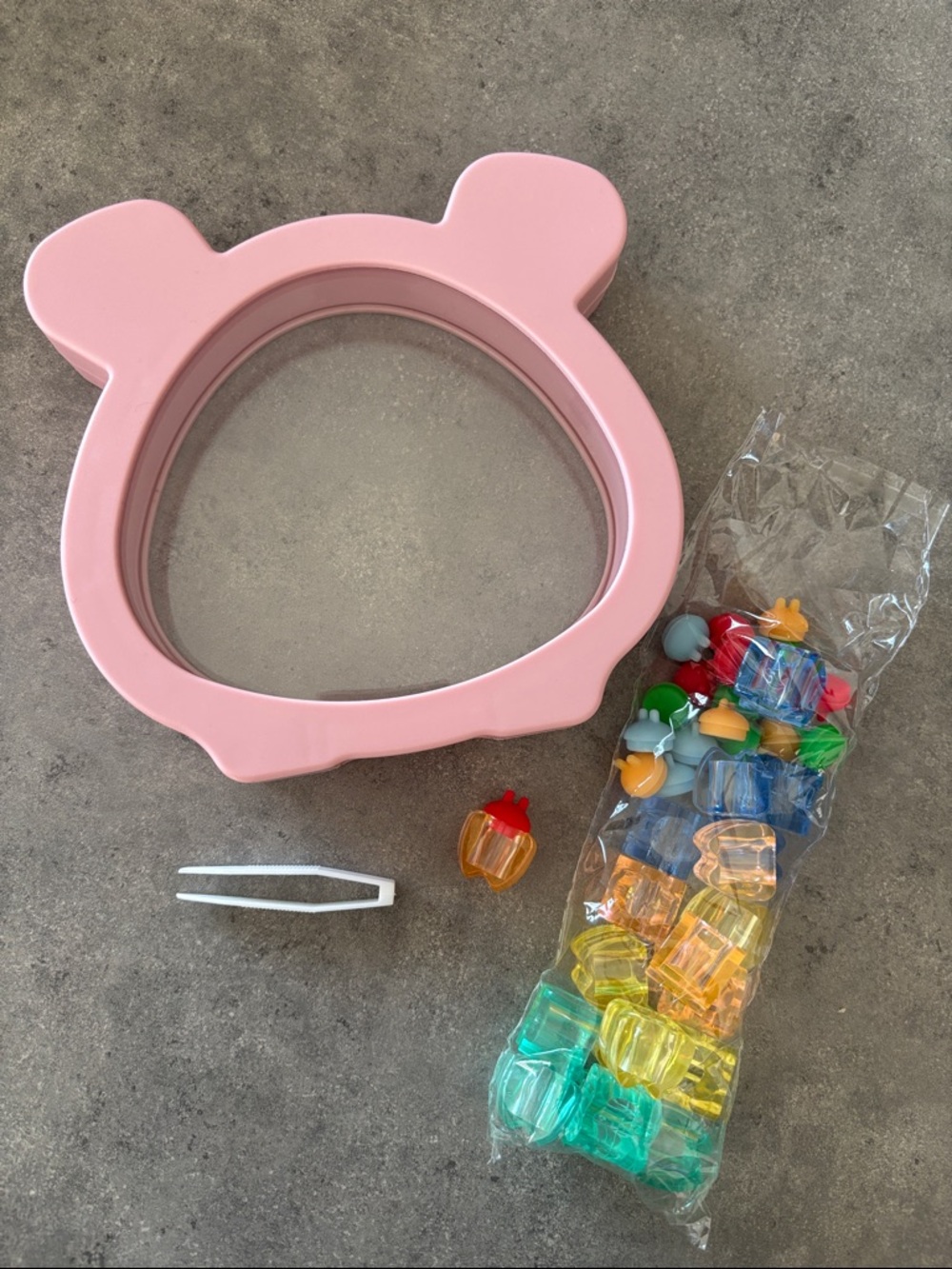 Pink Bear-Shaped Sorting Toy Set for Kids